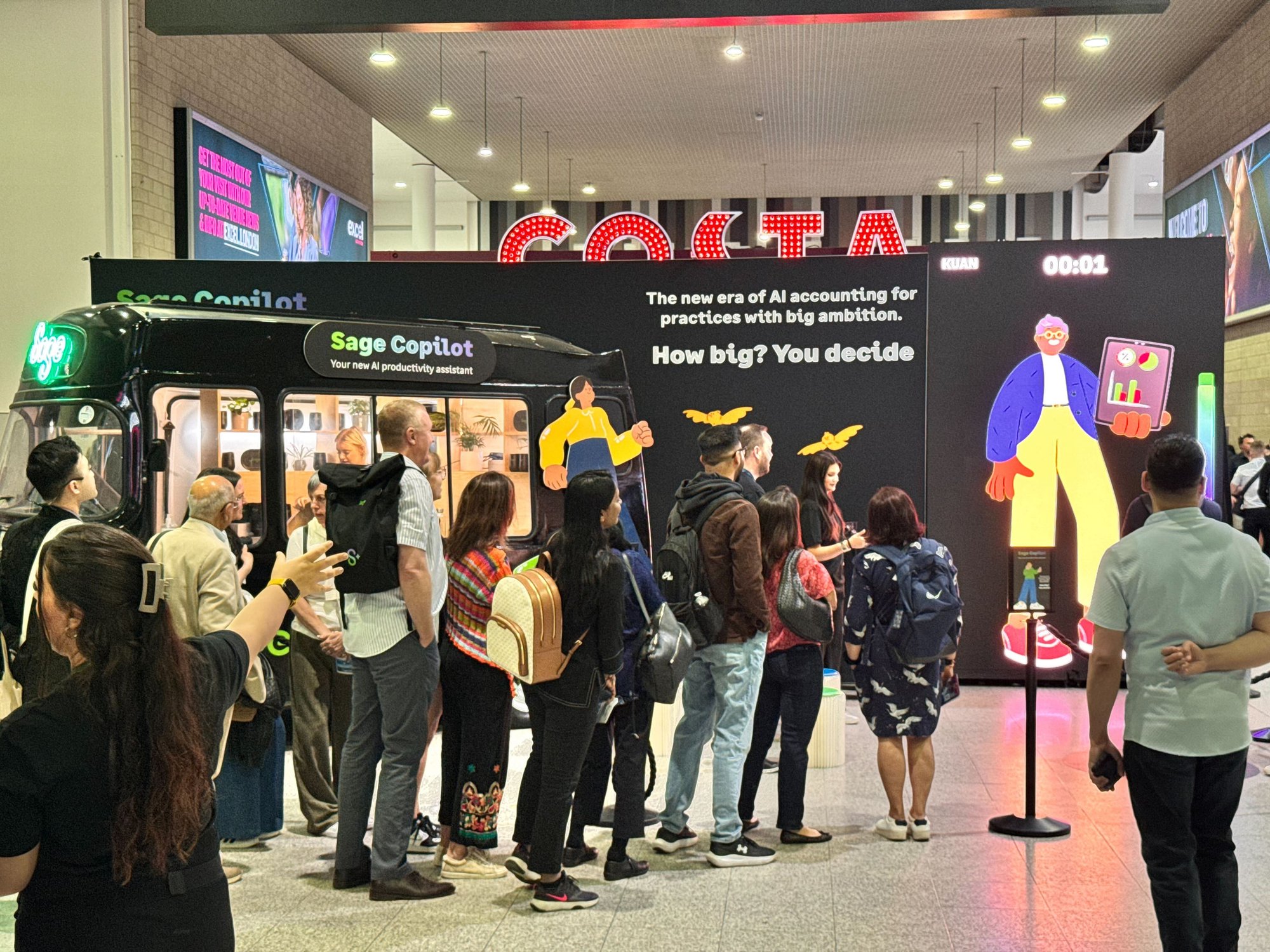 Crowd queueing at the Sage Supersize stand, 2025